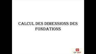 Calcul des dimensions des fondations [upl. by Azerila235]