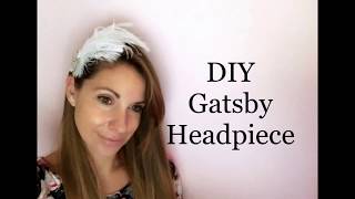 How to make a 1920s Gatsby headpiece  DIY feather rhinestone hairclip  millinery [upl. by Lacee]