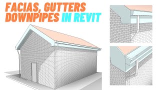 Roof Soffits Facias Gutters and Downpipes in Revit [upl. by Pleasant]