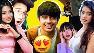 YouTubers amp GIRLS Reaction on AJJUBHAI FACE REVEAL 😍😍😍 Total Gaming Face Reveal [upl. by Gerty]