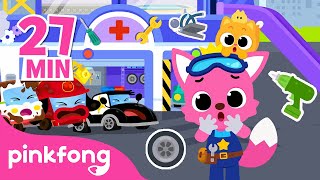 Ouch Police car is hurt  Car Hospital  Cars Rescue Song  Pinkfong Car Story [upl. by Laenaj]