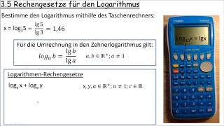 35 Rechengesetze für den Logarithmus [upl. by Chilt265]