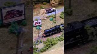 Steam train gliding into Ambleton Vale station shorts modeltrains modelrailway modelrailroad [upl. by Enneyehs134]