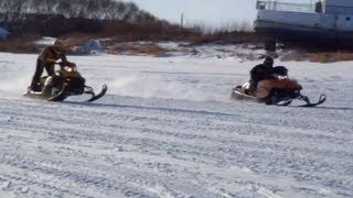 SkiDoo Rev 800R Vs Arctic Cat Crossfire 8 [upl. by Lebazi]