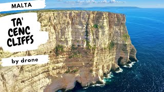 Ta Cenc Cliffs Gozo Malta 4K  Cinematic video by drone [upl. by Valaria]