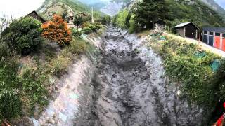 debris flow  22 août 2011  Crue torrentielle à Saint Julien Montdenis [upl. by Broddie58]