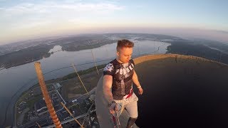 Rooftop Badass  100 years of Polish independence  300m HIGH humanflag [upl. by Norvin204]