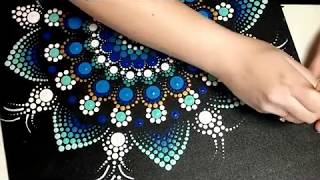 How To Paint Dot Mandalas 29 Big Blue [upl. by Yarased]