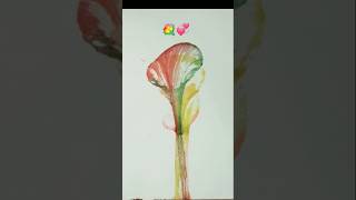 Easy And Beautiful Thread Painting🎨🥱 String Pull Technique How To Paint Using Thread vairalshort [upl. by Sprung]