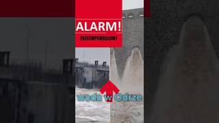 Alarm przeciwpowodziowy woda w Odrze gwałtownie wzrasta 25 shorts news [upl. by Bree]