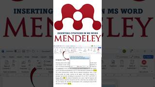 Mendeley Desktop Insert Citations in MS Word using Mendeley Plugin  A Beginners Guide  Short [upl. by Artemisa]