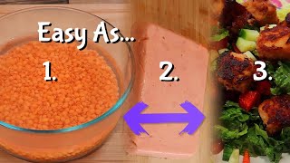 2 Ingredients Lentil Tofu  EASY to make [upl. by Everick]