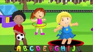 ABC Alphabet Song in HD with Lyrics  Childrens Nursery Rhymes by eFlashApps [upl. by Yelsnya]