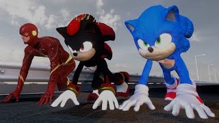 Sonic vs Shadow vs Flash Race Full Animated Cartoon Part 1 2 3 and so on Who is Faster The Hedgehog [upl. by Hjerpe758]