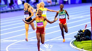 Kenyas Faith Kipyegon wins Gold in the Olympics 1500m Paris 2024 Sets new record of 35129 [upl. by Baxie]