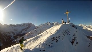 Quadroslope  GoPro Quadcopter Flight on a ski slope  mikrokopter video drone ski fpv HD [upl. by Jemy]