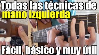 Clases de guitarra para principiantes 6 Como tocar con la mano izquierda Fácil y básico [upl. by Ydnelg]