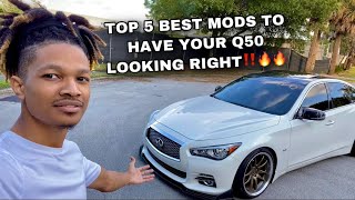 FIRST 5 MODS YOU SHOULD DO TO YOUR Q50‼️🙌🏽🔥 [upl. by Niven417]