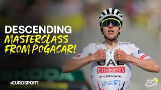 Tadej Pogacar drops a descending masterclass during Stage 4 of 2024 Tour de France 🇫🇷🔥 [upl. by Heimlich851]