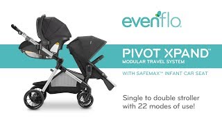 Evenflo Pivot Xpand™ Modular Travel System with SafeMax™ Infant Car Seat  Product Tour [upl. by Yennor]