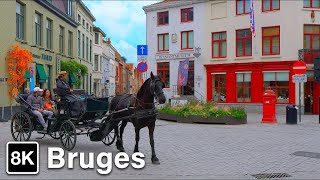 BRUGES MOST BEAUTIFUL AND CHARMING CITY IN BELGIUM  WALKING TOUR 8K 60FPS [upl. by Ecniv]