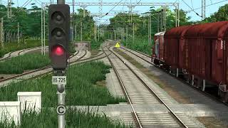 VASCODAGAMA WEEKLY EXPRESS WAITING FOR SIGNAL CLEARING  ALNAVAR JUNCTION TRAIN SIMULATOR [upl. by Ddot]