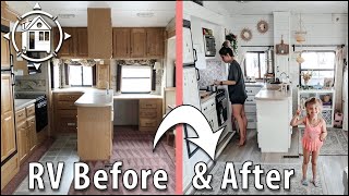 RV RENOVATION TOUR 5th Wheel Becomes Familys Tiny Home [upl. by Libenson926]