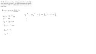 Problem 124 Car deceleration in Kinematics [upl. by Nottage]