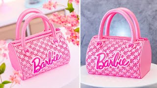 💖 BARBIE Handbag Cake 💖 PINK and SHINY Handbag Cake Decorating Tutorial [upl. by Sugden29]