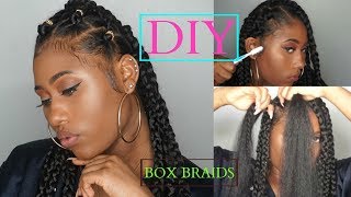 DIY Jumbo Box Braids Like a Pro How to Style [upl. by Eilram681]