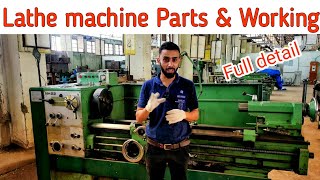 Lathe Machine Parts And Working ITI Polytechnic BTech Fitter Turner Machinist [upl. by Aokek]