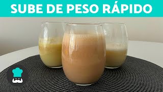 3 LICUADOS para SUBIR de PESO en una semana 🍋🍫  Recetas Para Engordar [upl. by Thisbee]