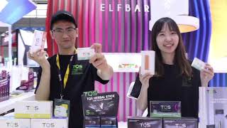 TQS In Shenzhen Ecig ExhibitionTQS Tobaccofree Healthiest Heat sticks for IQOS Herbal Stick [upl. by Aisya]