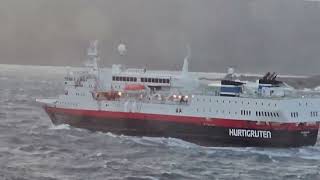 MS Vesterålen Hurtigruten on rough seas in Finnmark today Oct29 2024 [upl. by Janaye]