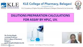 Dilutions preparation calculations for assay by HPLCUV  Ms Pavitra Hegde [upl. by Careaga]