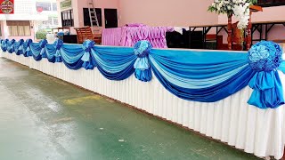 DIY 35 Elegant Flower Cloth Decoration Stage skirting THAILAND STORY LIFE [upl. by Noskcire]