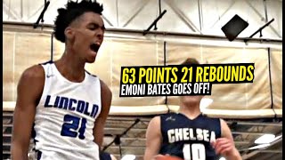 Emoni Bates Goes Insane For 63 POINTS amp 21 REBOUNDS The BEST 16 Year Old In the World [upl. by Nemra]