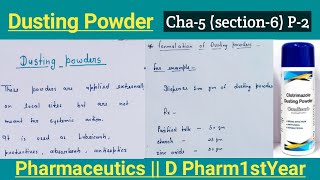 Dusting powder  Definition  Types  Formulation  Pharmaceutics  cha5  D Pharm1stYear [upl. by Dnaltiak]