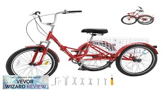 VEVOR Folding Adult Tricycle 26Inch 7Speed Adult Folding Trikes Carbon Steel 3 Review [upl. by Linzer]