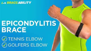 Epicondylitis Brace  Elbow Strap for Medial  Lateral Epicondyle Arm Pain amp Tendonitis [upl. by Aznerol]