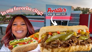 EATING EVERYTHING IN MY FAVORITE CITY  PORTILLOS ITALIAN BEEF MUKBANG [upl. by Anihc]