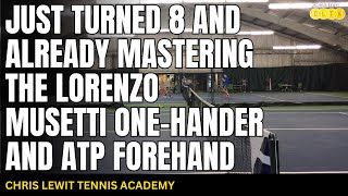 Just Turned 8 and Already Mastering the Lorenzo Musetti OneHander and ATP Forehand [upl. by Etnauq]