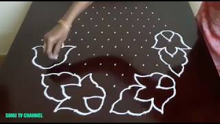 13 DOTS KOLAM  SIMPLE RANGOLI WITH DOTS  INTERLACED DOTS  CHUKKALA MUGGULU [upl. by Xila]