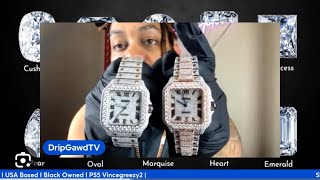 Custom Moissanite Watch Showcase Monday Night Live [upl. by Sothena]