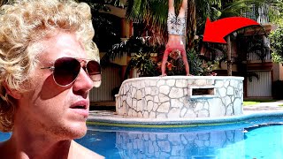 Quarantine amp Pool Tricks in Playa Del Carmen VLOG [upl. by Ynnej]