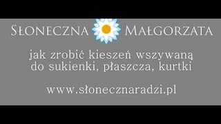 Kieszeń wszywana do płaszcza kurtki sukienki by słonecznaradzipl [upl. by Flemings]