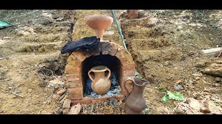 DIY how to build a Wood fired Kiln and mine Clay Greek pottery Project part 2  three phase firing [upl. by Apfel]