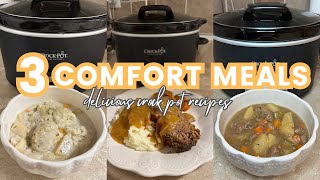 3 COMFORT MEALS  Delicious Crock Pot Recipes [upl. by Wise338]