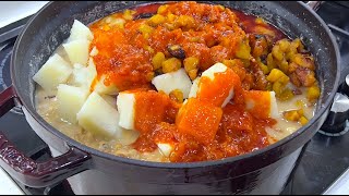 Beans Porridge made with leftover Yam and fried Plantain [upl. by Fried]