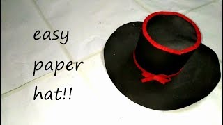 Paper Hat  Origami Top Hat tutorial  DIY [upl. by Enirok]